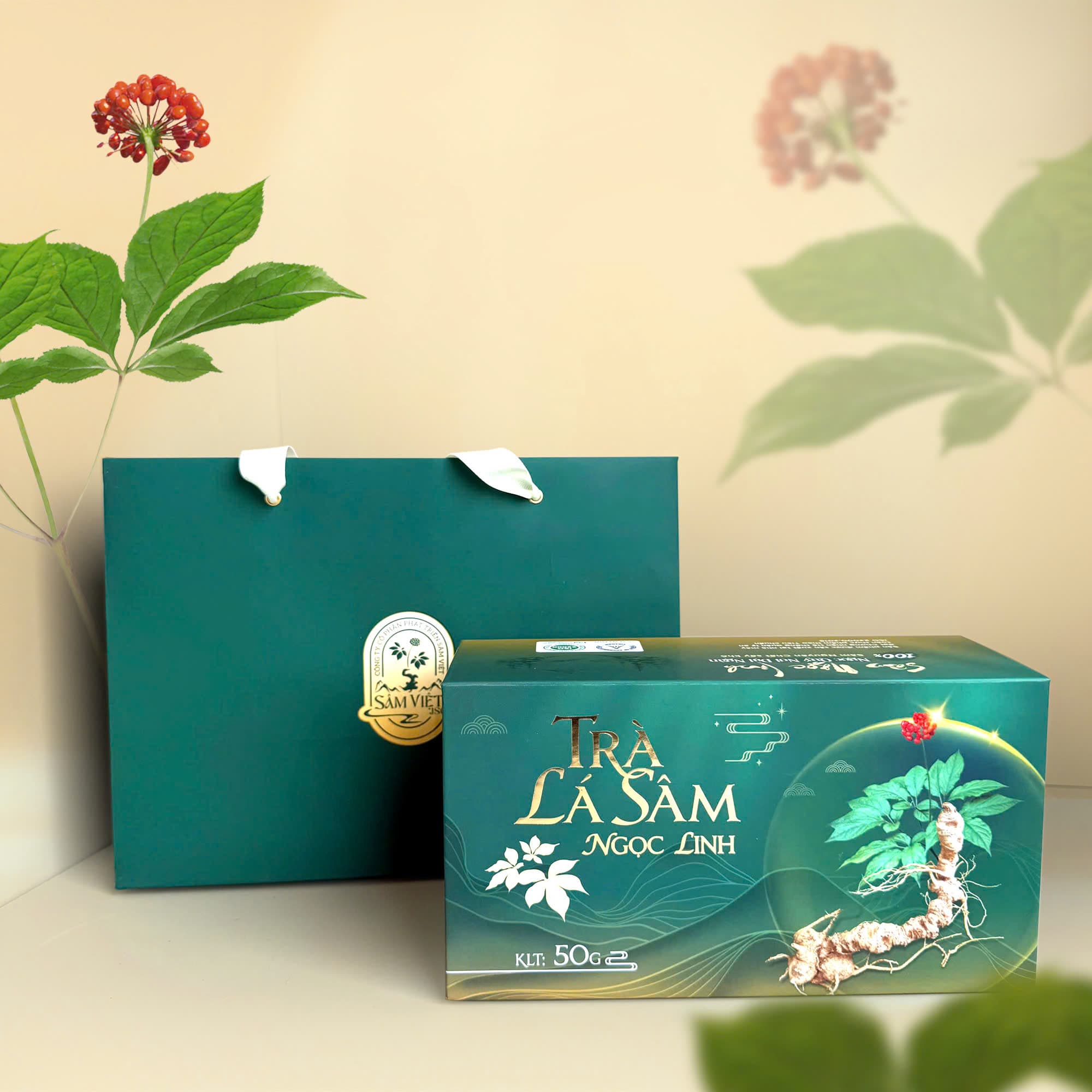Các dạng thành phẩm trà lá sâm Ngọc Linh phổ biến